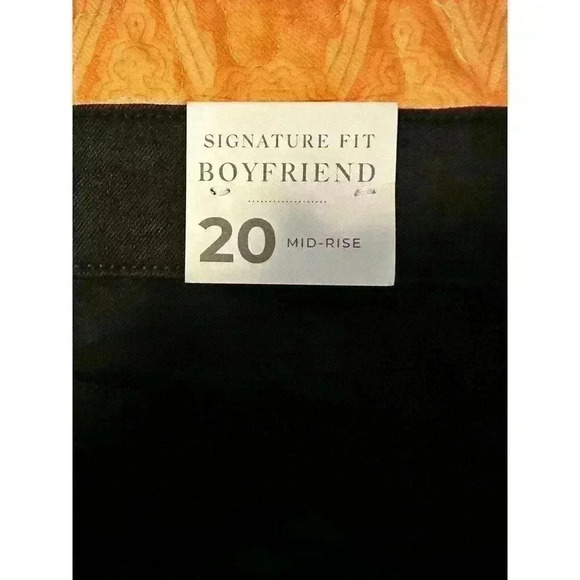 Lane Bryant Women`s Signature Fit Boyfriend Jean Black With Sequins size 20 Glam - Picture 3 of 8